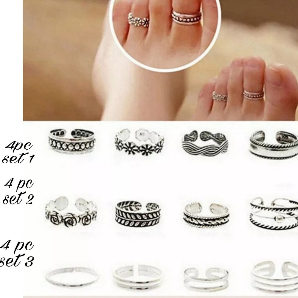 SET OF 4 TOERINGS Dress up your feet!